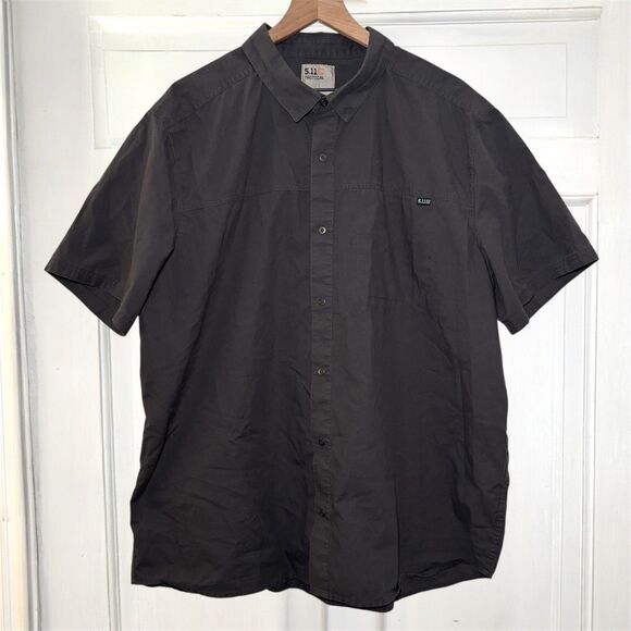 5.11 Tactical Gunther Shirt Dark Gray Mens XXl Short Sleeve Snap Front rapidraw - Picture 4 of 11